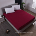 Solid Color Polyester Queen  Size Bed Microfiber Fitted bed sheet set stock
